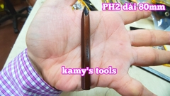 Mũi vít đóng bake 4 cạnh PH2 thép cao cấp S2 dài 80mm Standard