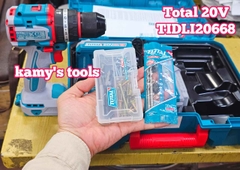 Máy khoan búa vặn vít dùng pin 20V Total TIDLI20668 kèm 2 pin 1 sạc