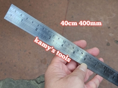 Thước lá inox 400mm 40cm bản 23mm hệ inch và mét HOL