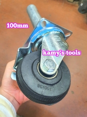 Bánh xe giàn giáo có khóa bánh cao su đặc 4 inch 100mm xoay 360 độ