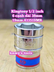 Đầu tuýp trắng ngắn 1/2 inch Kingtony 6 cạnh 18mm 19mm 20mm 21mm 22mm 433518MR 433519MR 433520MR 433521MR 433522MR