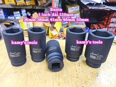 Đầu tuýp 1 inch đen dài 120mm lục giác Santa thép Cr-mo 36mm 38mm 41 mm 46mm 50mm IMX336 IMX338 IMX341 IMX346 IMX350
