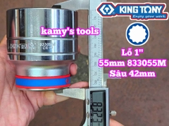 Đầu tuýp 1 inch trắng 55mm 60mm 65mm 70mm 75mm 80mm Kingtony 833055M 833060M 833065M 833070M 833075M 833080M