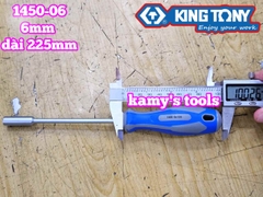 Tua vít cán vặn ốc đầu tuýp lục giác Kingtony 6mm thân dài 125mm luôn cán 225mm 1450-06
