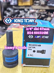 Đầu tuýp lú đầu lục giác 6 cạnh 3/4 inch Kingtony 14mm 17mm 19mm 22mm 601514M 601517M 601519M 601522M