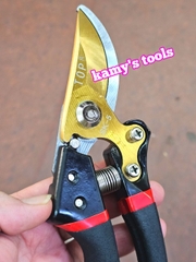 Kéo cắt cành cây trợ lực thép SK-5 lưỡi vàng dài 215mm