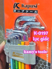 Bộ khóa lục giác bi và bông hoa thị nhiều màu Kapusi 9 cây K-0197 và K-0198