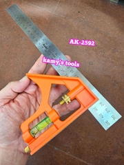 AK-2592 Thước ê ke thủy 300mm Asaki thước ke góc vuông đa năng 30cm, đo độ sâu, canh thẳng, canh ngang, lấy dấu khoảng