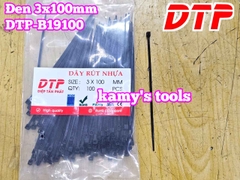 Dây rút dây thít nhựa màu đen trắng 3x100mm DTP-W19100 DTP-B19100 (1 bịch/100 sợi)