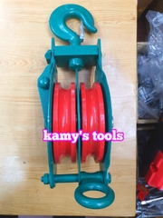 Ròng rọc đôi 3 tấn, puly sắt đôi 3 tấn 7 inch 175mm, puly 2 rãnh 3 tấn