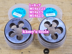 Bàn ren M14x1.25 M14x1.5 M14x2.0 L+R+T (LRT) dụng cụ tạo ren ngoài bulong