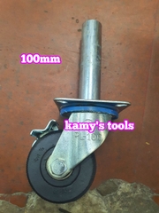 Bánh xe giàn giáo có khóa bánh cao su đặc 4 inch 100mm xoay 360 độ