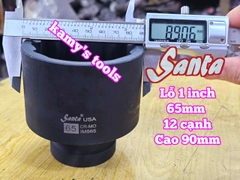 Tuýp 1 inch đen dài BÔNG 12 cạnh Santa 65mm IM565