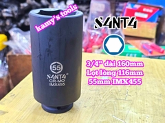 Đầu tuýp 3/4 inch Santa đen dài 160mm cỡ 50mm 55mm 60mm IMX450 IMX455 IMX460
