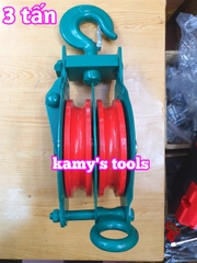 Ròng rọc đôi 3 tấn, puly sắt đôi 3 tấn 7 inch 175mm, puly 2 rãnh 3 tấn