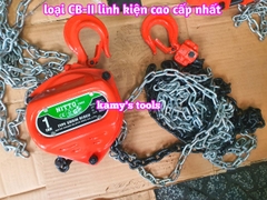 Pa lăng xích kéo tay Nitto 1 tấn 3m (3 mét) 5m (5 mét) model 10VP5 loại CB-II xích đóng logo G80 chính hãng cao cấp