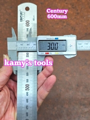 Thước lá inox Century 600mm (60cm) 2 hệ inch và mét bản 30mm dày 1mm