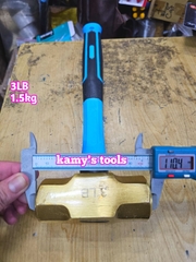 Búa đồng thau đầu lục giác 1.5kg 1500g 3LB cán nhựa dài 355mm kamytools BHCP-03