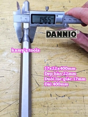Mũi đục bê tông Dẹp bản 22mm đuôi lục giác 17mm dài 400mm 17x22x400mm Dannio DNO-61740B