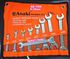 Bộ cờ lê 2 đầu miệng 6mm-24mm Asaki AK-7508