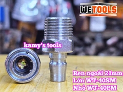 Bộ nối nhanh hơi khí nén ren ngoài 21mm 40SM 40PM Wetools WT-40SM WT-40PM
