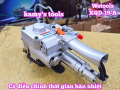 Máy đóng đai siết đai nhựa dùng hơi khí nén PP PET 13-19mm Wetools XQD-19-A có bộ chỉnh thời gian hàn nhiệt cao cấp