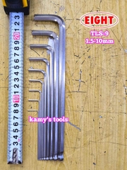 Bộ lục giác bi 9 chi tiết 1.5-10mm Eight TLS-9 (không có chữ N)