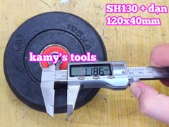 Bánh xe cao su đặc Sanho 120mm kèm đạn 6301RS lỗ 11mm 120x40mm Kamytools