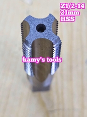 Taro ống rắc co 21mm răng côn HSS Shanghai Z1/2-14