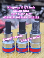 Tuýp lú đầu lục giác lỗ 1/2 inch Kingtony cỡ 3/8 inch 7/16 inch 1/2 inch dài 60mm model 402512S 402514S 402516S