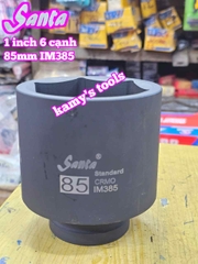 Đầu tuýp khẩu 1 inch Santa 6 cạnh thép Cr-Mo 85mm IM385
