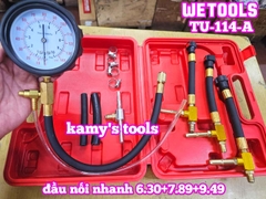 Bộ đồng hồ đo áp suất hệ thống phun nhiên liệu động cơ bơm xăng TU-114-A với đầu nối nhanh 6.30+7.89+9.49 Wetools