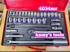 4034MR bộ tuýp 1/2 inch 12 cạnh Kingtony 33 chi tiết hệ mét 8mm-30mm