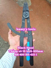 Kìm mở phe trong thẳng vô Black hand 16 inch dài 400mm HS-400 BH-418-1 mở phe đường kính 85-170mm