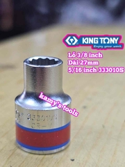 Đầu tuýp trắng 3/8 inch 12 cạnh Kingtony 1/4, 5/16, 3/8, 7/16, 1/2 hệ inch 333008S 333010S 333012S 333014S 333016S