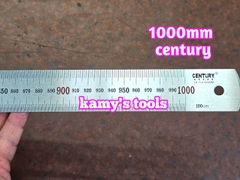 LU-TLA1000mm Thước lá inox 1m 1 mét 100cm 1000mm bản 35mm hệ inch và mét Century