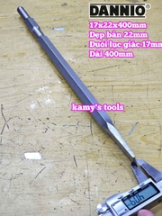 Mũi đục bê tông Dẹp bản 22mm đuôi lục giác 17mm dài 400mm 17x22x400mm Dannio DNO-61740B