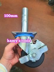 Bánh xe giàn giáo có khóa bánh cao su đặc 4 inch 100mm xoay 360 độ