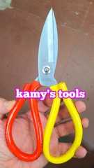 Kéo thợ, kéo rèn, kéo làm nghề, cắt vải, da, simili, nhựa dẻo, cắt thực phẩm đa năng dài 215mm cán vàng đỏ