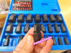 Bộ tuýp khẩu tháo mở lấy ốc hỏng trờn ren ốc vít gãy 25 chi tiết kamytools