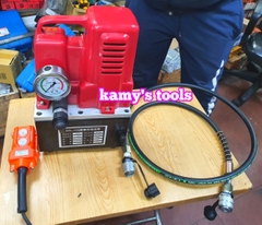 Bơm điện thủy lực qq-700 công suất 1.2kw công tắc bấm tay cao cấp trọng lượng nhẹ dễ mang đi