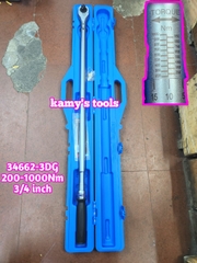 Cần siết lực Kingtony 3/4 inch 34662-3DG 200-1000Nm dài 1238mm 24 răng