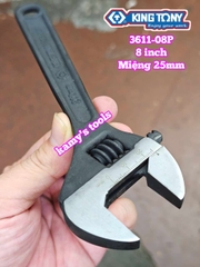 Mỏ lết miệng đen Kingtony 8 inch 200mm 3611-08P miệng mở 0-25mm