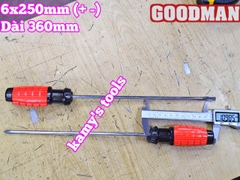 Tua vít cán gai bake dẹp 6mm PH2 dài 250mm 6x250mm PH2x250mm Goodman 91610PH 91610STM