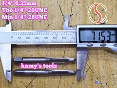 Bộ taro hệ inch tạo ren trong 1/4 inch (6.35mm) Shanghai bước ren thô và mịn 1/4-20 UNC 1/4-28 UNF