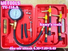 Bộ đồng hồ đo áp suất hệ thống phun nhiên liệu động cơ bơm xăng TU-114-A với đầu nối nhanh 6.30+7.89+9.49 Wetools