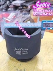 Đầu tuýp khẩu 1 inch Santa 6 cạnh thép Cr-mo 90mm IM390