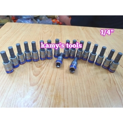 Tuýp lú đầu Lục Giác 1/4 inch Kingtony dài 37mm H3 H4 H5 H6 H7 H8 H10 203503 203504 203505 203506 203507 203508 203510