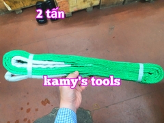 Dây cáp vải cẩu hàng bản dẹp 2 tấn, Hệ số 5:1, dài 1m-10m