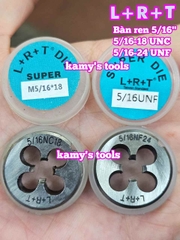 Bàn ren tạo ren ngoài 5/16 inch (7.94mm) bước ren thô và mịn 5/16-18 UNC 5/16-24 UNF L+R+T LRT-435618C LRT-435624F